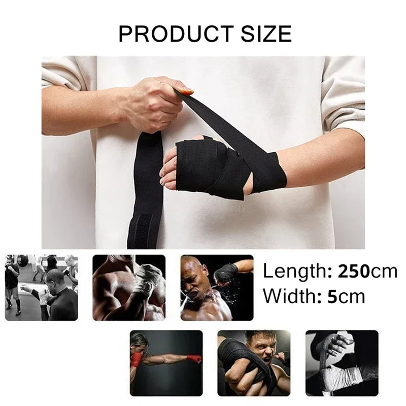 2 Rolls 2.5M Cotton Boxing Bandage Sports Strap Sanda Gauntlets MMA Hand Gloves Wraps Belt Wraps Bandage For Competition